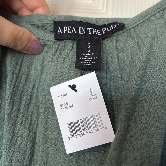 A Pea in the Pod MAMA CLOUD MUSLIN PUFF SLEEVE MATERNITY DRESS - Picture 3 of 6